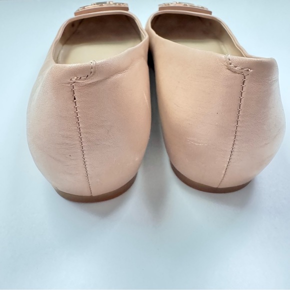 Tory Burch Gigi Logo Ballet Flats Nude Leather Size 8 - Picture 7 of 10